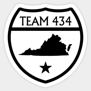 TEAM 434 - PHASE VI FLFC SHIELD - WE RUN THIS! (BLACK) Sticker